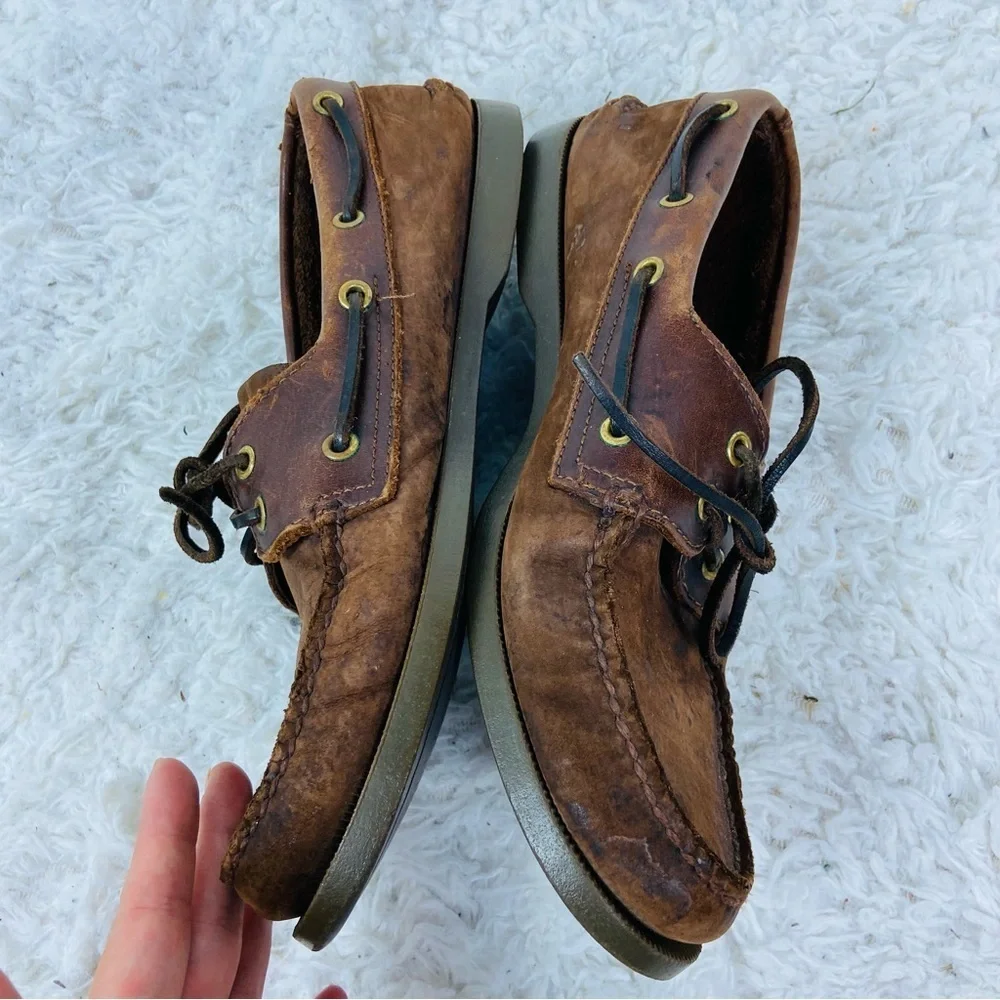 SPERRY Classic Brown Leather Boat Shoes size 9.5
